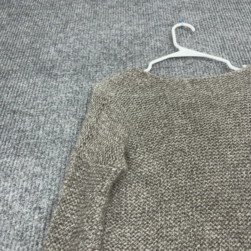 Helmut Lang Sweater Womens P Brown Italian Yarn Knit V-Neck High Low Minimalist
